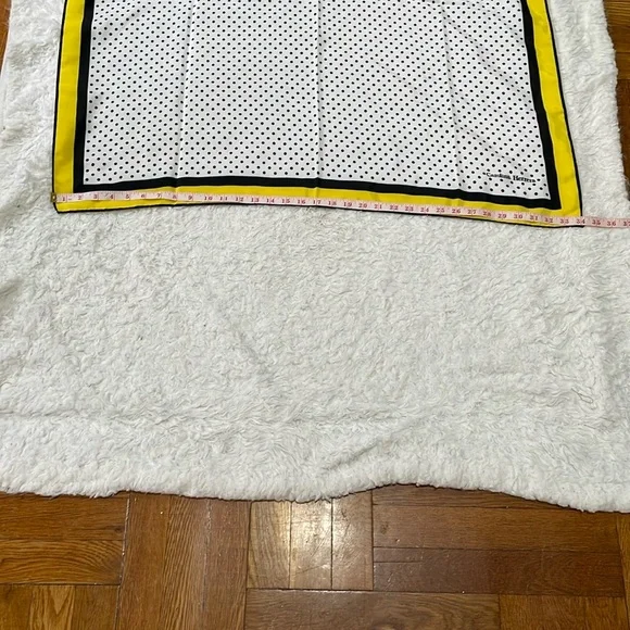 Carolina Herrera Yellow and Black Polka Dot Scarf - Picture 12 of 12